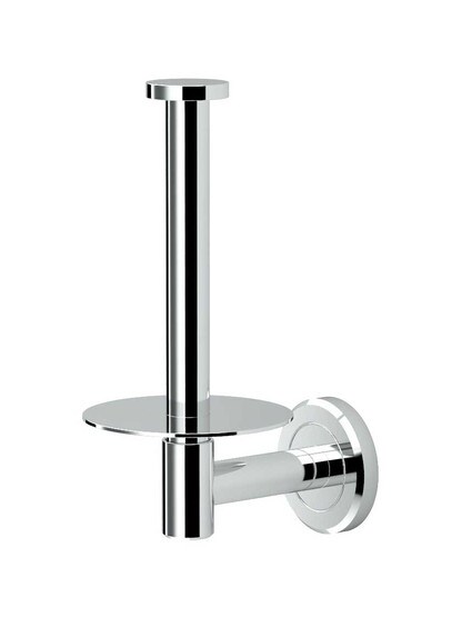 Latitude Vertical Toilet Paper Holder in Polished Chrome.